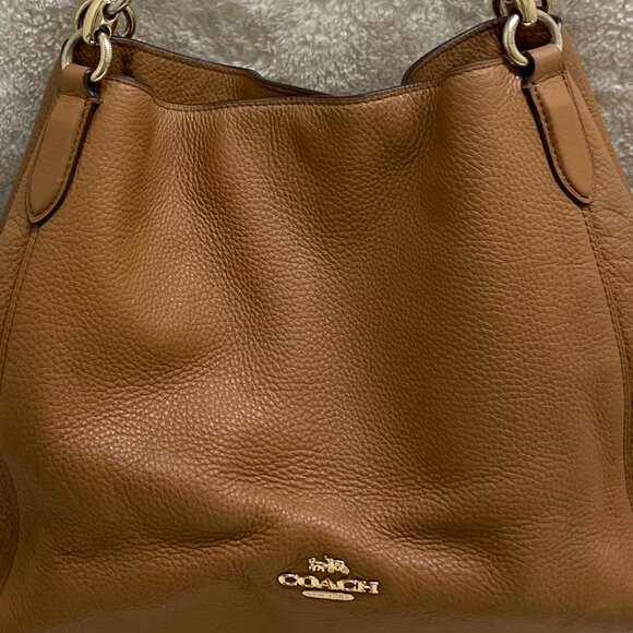 Large Coach, Hallie F80268,Shoulder Bag in Light Saddle Brown - Picture 3 of 16